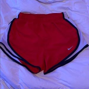nike red dri fit shorts